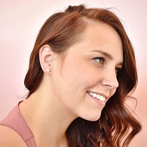 Comfyearrings 6Mm Cz Gold Earrings Flat Back Gold Plated #TOP6