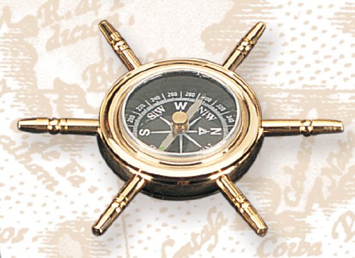 Brújula de rueda náutica de latón pulido 4"