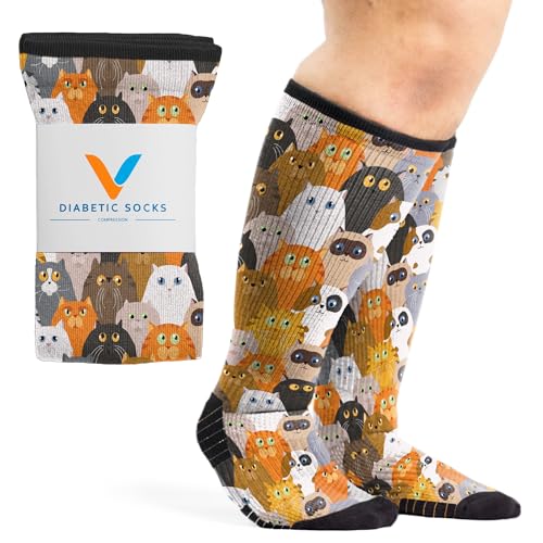 Image of Viasox Compression Socks for Women and Men, Knee High Socks 12-15 mmhg Circulation Support for Flight, Travel, Daily