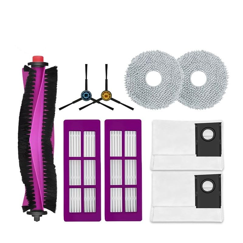 Replacement Accessories Kit Compatible with Eureka J15 Pro Ultra Robot Vacuum Cleaner | 9-Piece Spare Parts Set | 1 Main Brush, 2 Side Brushes, 2 HEPA Filters, 2 Mop Pads & 2 Dust Bags-image-18