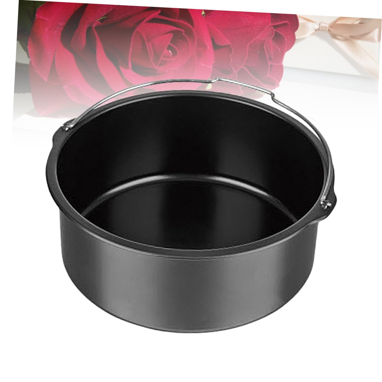Gatuida 1pezzi Teglie per Friggitrice ad Aria Accessori Friggitrice ad Aria Quadrata Teglia per Pizza Utensil Cucina Pentola per Friggere Materiale di Facil Usare Pulire Maniglia Comoda