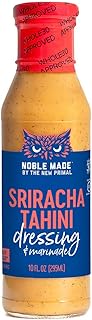 Noble Made by The New Primal, Sriracha Tahini apósito y marinado, aprobado por Whole30, Paleo, Keto, sin gluten, cero azúc...