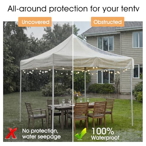 OKYUK Ersatzdach für Pavillon, transparent (klares PVC, 3 x 3 m)