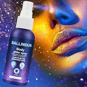 Body Glitter, Face Glitter Spray, Body Glitter Spray for Clothes, Hair and Body, 60ml Long-Lasting Glitter Makeup, Body Shimmer Spray Rave Accessories for Festival Concert Halloween Party