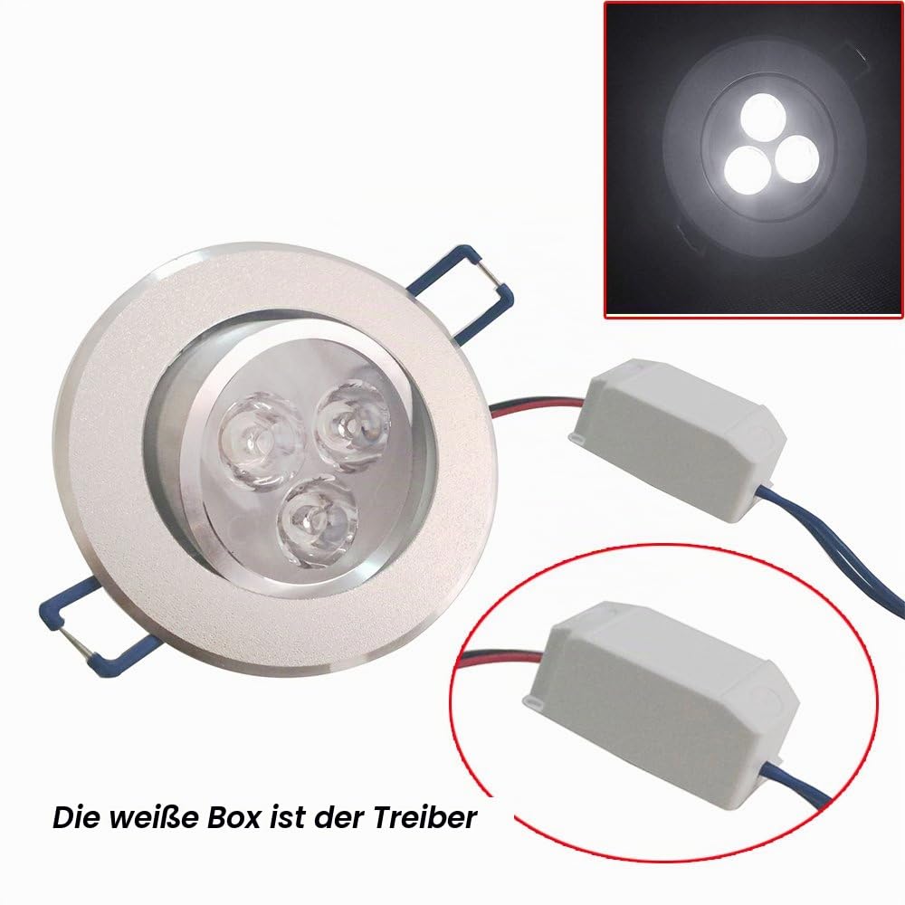 POCKETMAN 5W LED-Deckenleuchte Downlight,Warmweiß Einbaustrahler,Mit LED-Treiber(10 Packung)