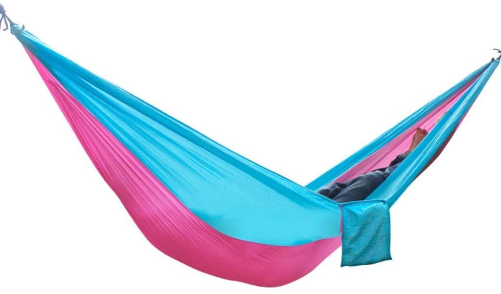Hamak Ultralekki, Hammock Pojedynczy Hamak Kempingowy Lekki Nylonowy Przenośny Spadochronowy Plecak Podróżny Plażowy na Kemping, na Zewnątrz