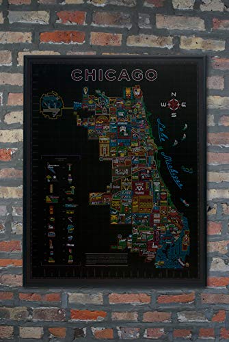 Transit Tees Neon Neighborhood Map Of Chicago Poster - Chicago Gift | Chicago Map Art | Chicago Wall Art | Chicago Poster | Chicago Art #TOP1