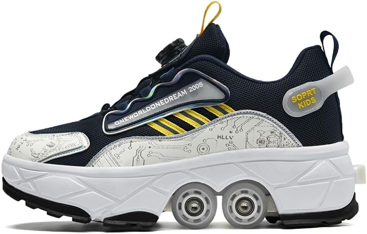 Two-in-one Adjustable 4-Wheel Roller Skates, ice Skates, Roller Skates, Children's Athletic Shoes,