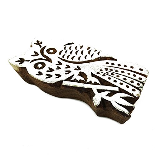 Hand Carved Owl Stamp Printing Block Textile Wood Block Art Scrapbook Stamps - Thumbnail 4
