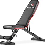LINODI Weight Bench, Adjustable Strength Training Benches for Home Gym Full Body Fitness, Multi-Purpose Foldable Incline Decline Workout Bench