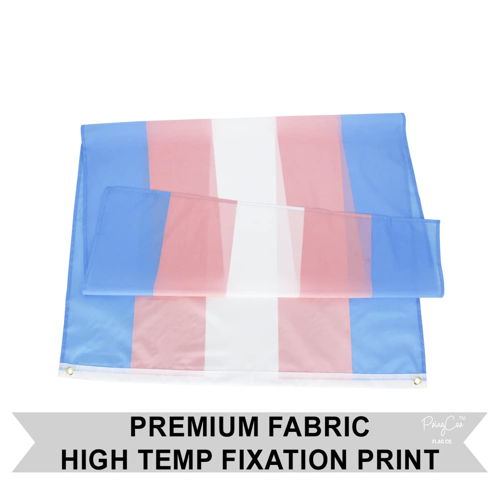 GeeRic Transgender Pride Flag 90 * 150CM/3x5 Ft - LGBTQ2S Rainbow Banner With 2 Grommets, UV Fade Resistant for Party Parades/Carnivals Decorations In/Outdoor