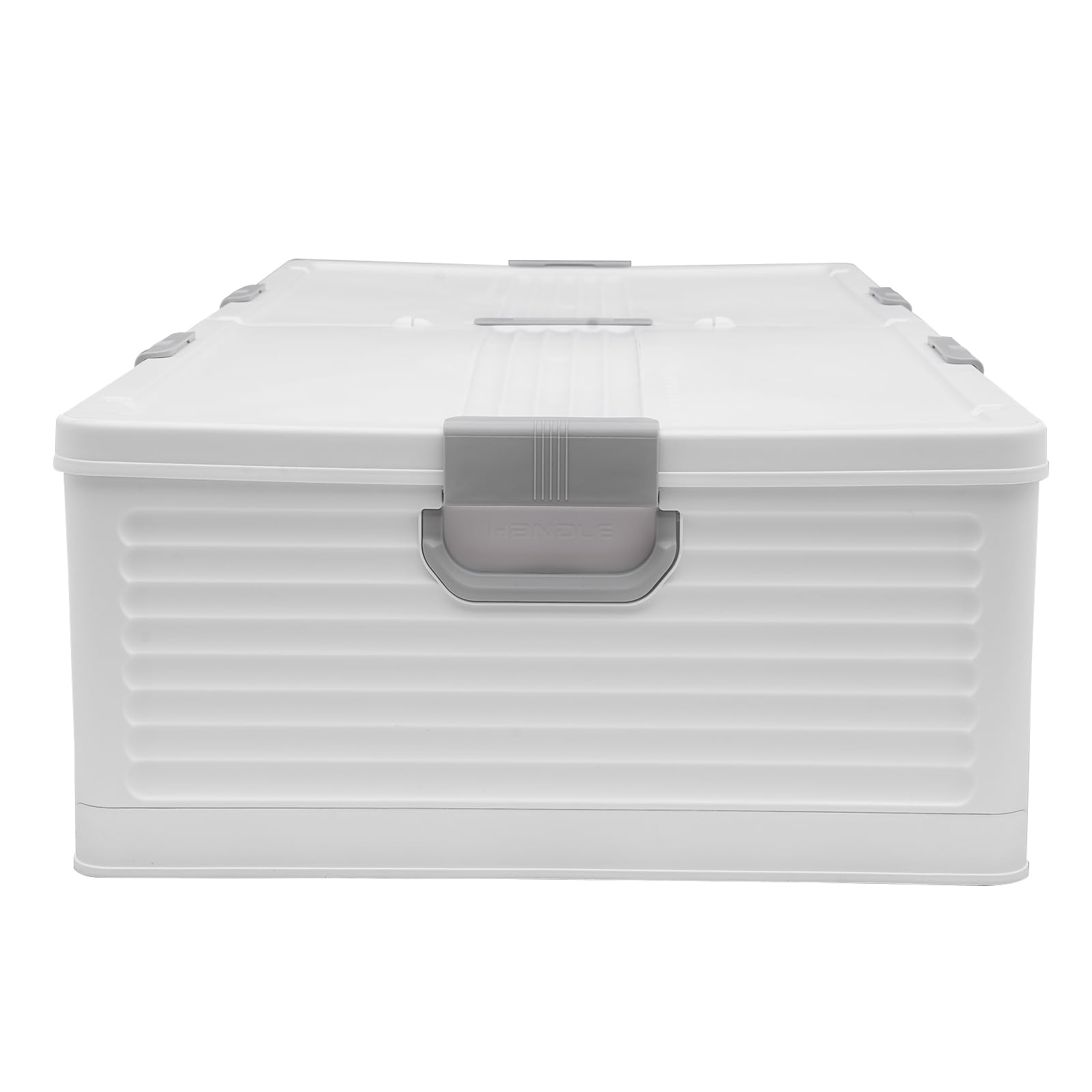 Kleiderschrank Organizer Box mit Deckel, Unterbett Aufbewahrungsboxen aus PP Weiß 101×51.5×24CM, Unterbettkommode Aufbewahrungsboxen für Kleidung, Decken, Bettwäsche, Schuhe