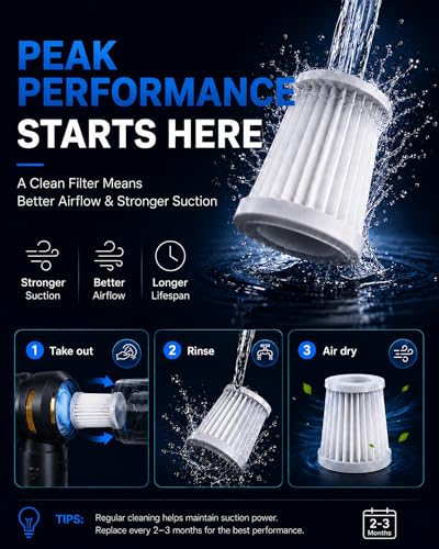 Image of houscly Car Vacuum Cordless Mini Handhled 4-in-1 High Power Cleaner 20000Pa | brushless motor, 6000mAh, rechargeable, duster blower pet hair crumb cleaning for car, sofa, office desk; Ideal gifts for men