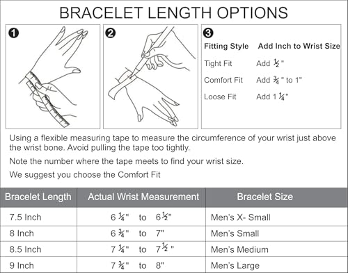 LeCalla Solid 925 Sterling Silver Italian Box Chain Bracelets for Men | Classic 3.5MM Minimalist Silver Bracelets (7.5, 8, 8.5, 9 Inches), Made in Italy2