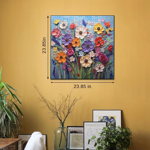 Image of iDream 1000 Pieces Jigsaw Puzzle - Artistic 3D Design, Colorful Wall Decor, Challenging Puzzle Gift for Friends & Family (Colorful Flower)