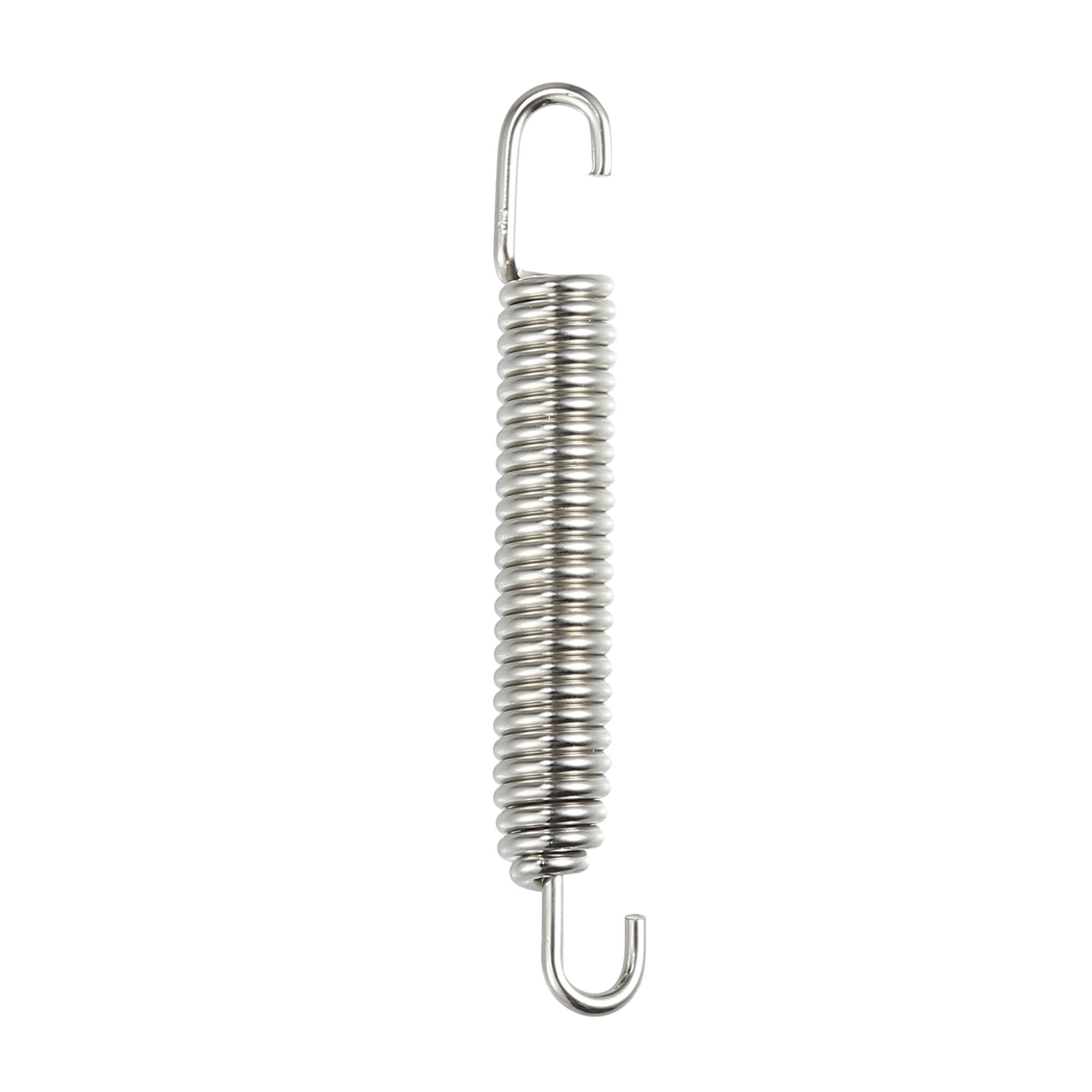 A ABSOPRO 4x Ressort Échappement Argent Pour Moto Acier Inoxydable 304 | Argent, Pour Scooter ATV, Ressort 58mm, Diamètre 9mm, Crochet 7mm, U Crochet 22x12mm, Haute Température, Anticorrosion