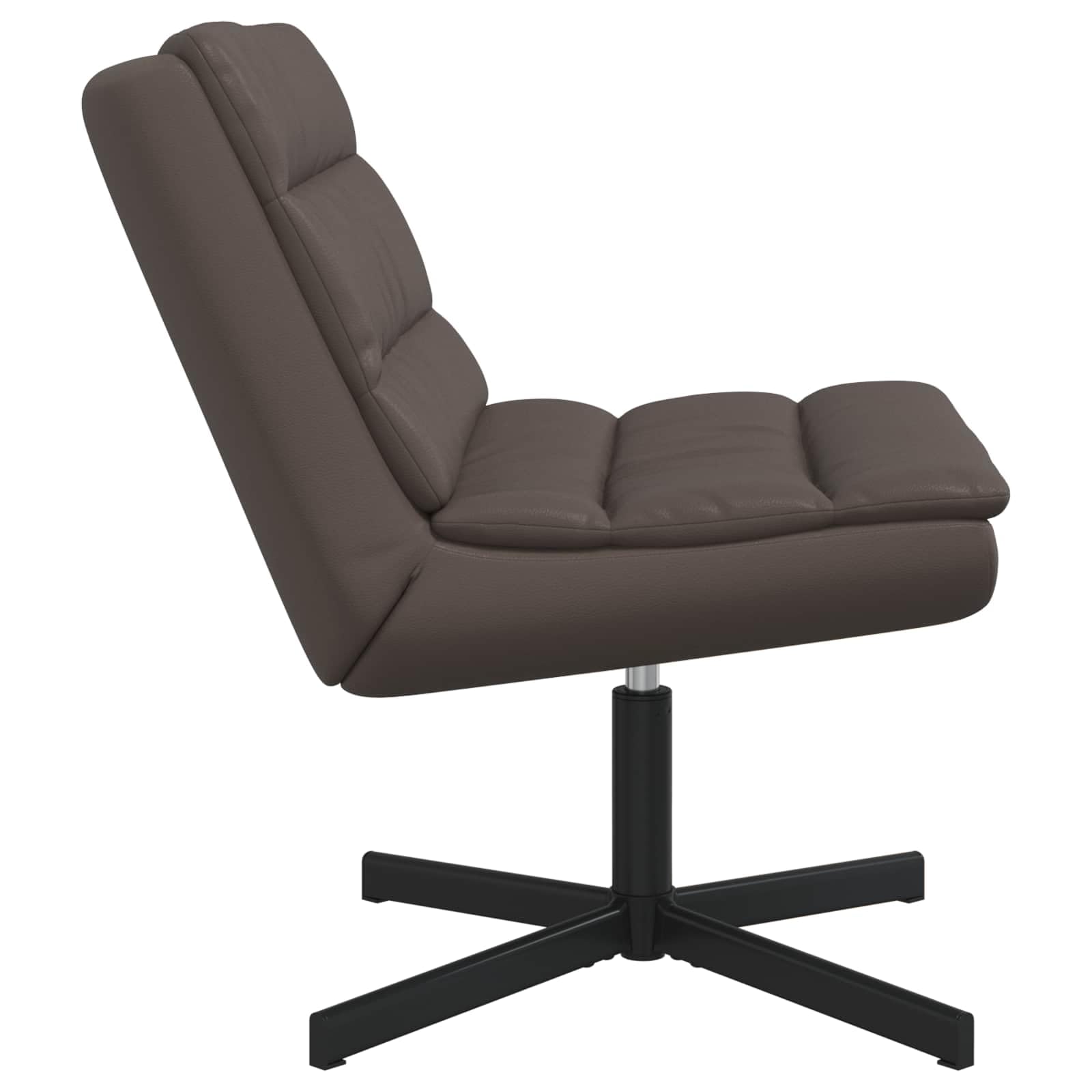 Krzesło obrotowe Brown 63 x 75 x 76 cm błyszczący PU z metalową ramą