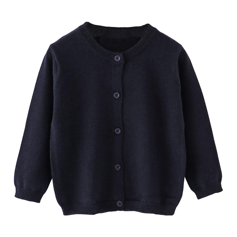 Little Girl Knit Cardigan Sweater - Toddler Button Down School Uniforms Cardigan