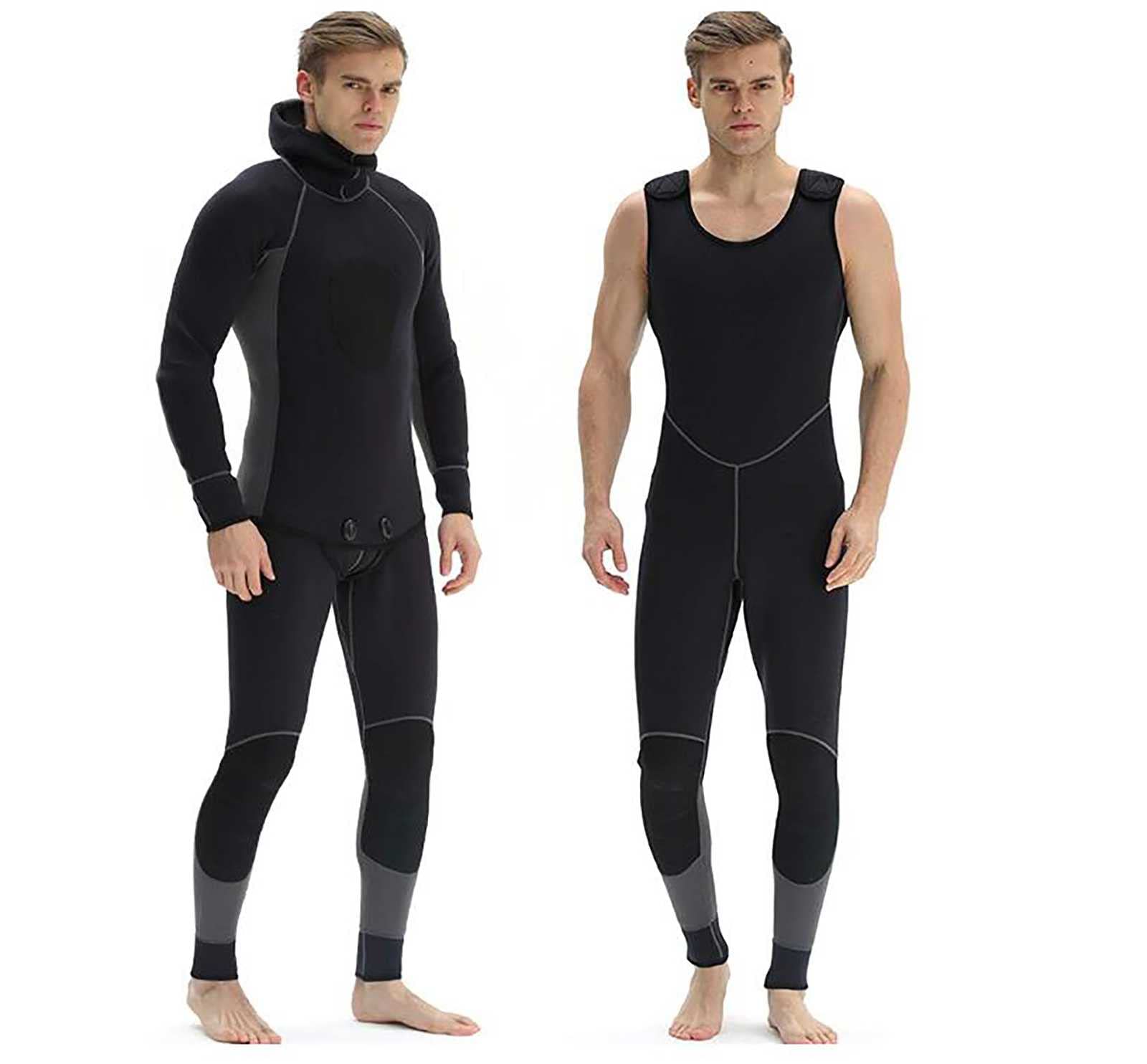 Combinaison De Plongée Néoprène 2 Pièces 3 Mm – Homme – Avec Capuche