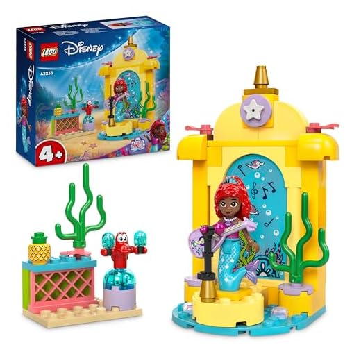 LEGO ǀ Disney Princess Ariel’s Music Stage, Buildable Toy for Kids, with a Mini-Doll Character and Sebastian Animal Figure, Fun Gift Idea for TV Show Fans, 4 Plus Year Old Girls and Boys 43235