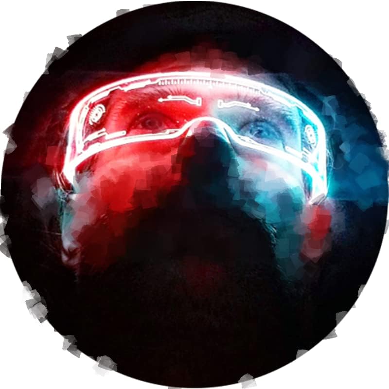 Light Up Glasses ,LED Visor Glasses Cyberpunk 8 modes LED Glasses of 7 color Luminous glasses for cosplay bar Night party