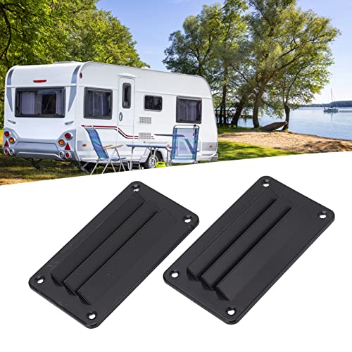 RV Air Vent Louver, 2pcs RV Air Vent Louver Professional Bathroom Office Ventilation Outlet Grille Louver for Boat Yacht Home (Black) - Image 2