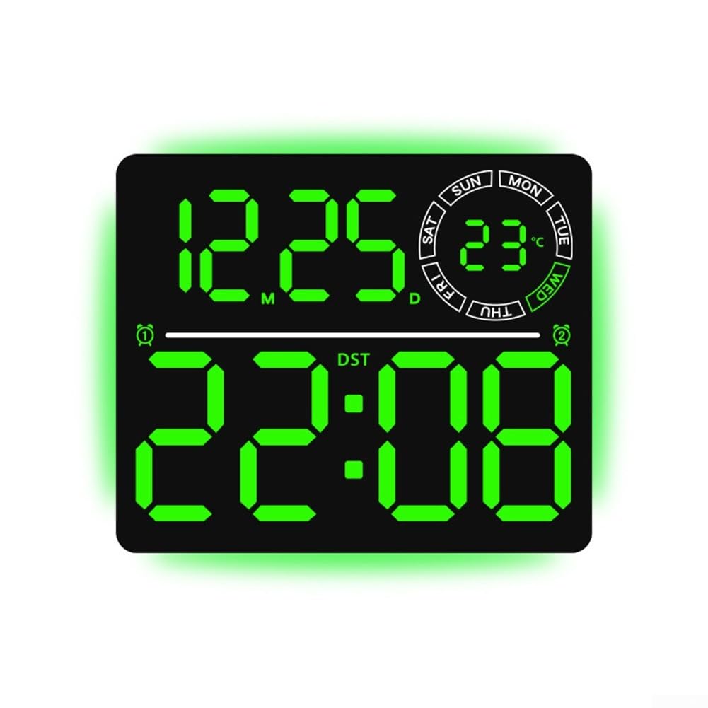 Horloge murale numérique LED à éclairage ambiant dynamique et compte à rebours