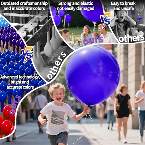 Image of Purple Big Balloons 32pcs, 18 Inch Large Latex Giant Heavy Duty Balloons for Birthday Wedding Baby Shower Decorations