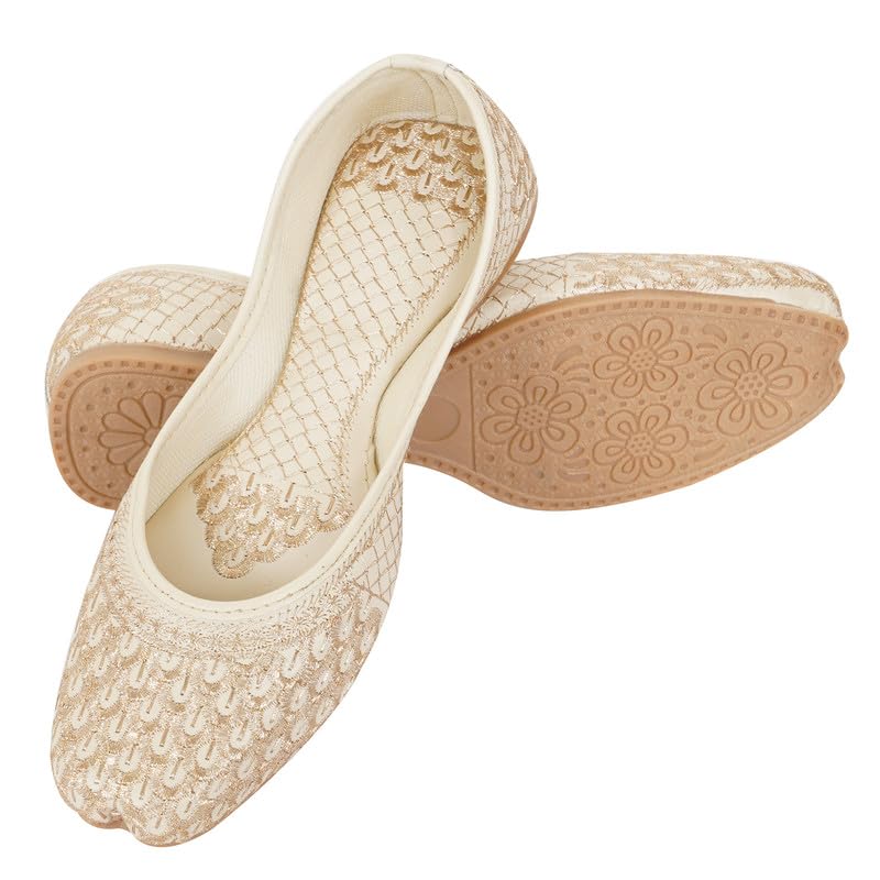 Image of DFR Women Juti | Embroidered Rajasthani Mojari Girls Shoe