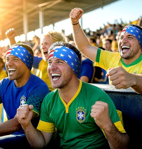 LC-dolida USA Flag Bluetooth Sports Headband, Wireless Sweatproof Headband Headphones for Soccer Fans, Soft Washable Music Headband for Game Day Outdoor Sports Travel Running - image 6