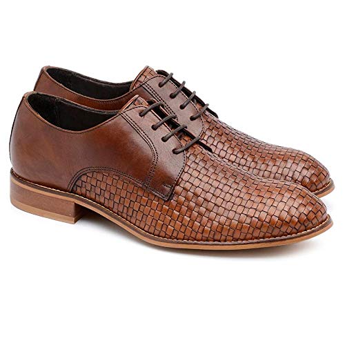 Sapato Oxford Jacometti Derby Couro Tressê Feminino Festa Caramelo 38