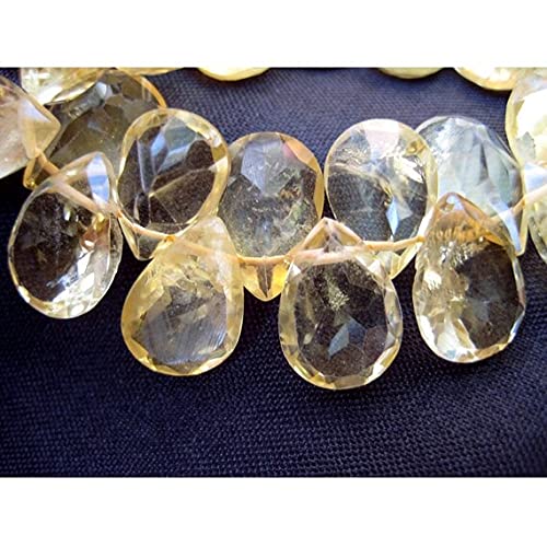 Citrine naturelle perles poires facettées 7x10 mm pour création bijoux LKBEADS