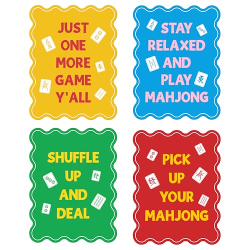 4 cartas mezcladoras coloridas para Mahjong en acrílico