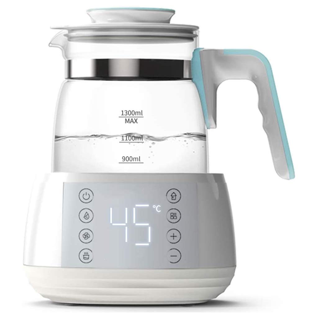 Bouilloire en verre 1,3 L en acier inoxydable 700W avec lumière bleue
