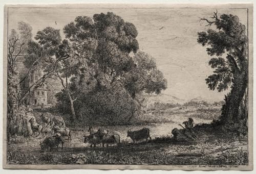 Toile le vacher de Claude Lorrain graffiti pour un salon moderne et elegant 60x90cm