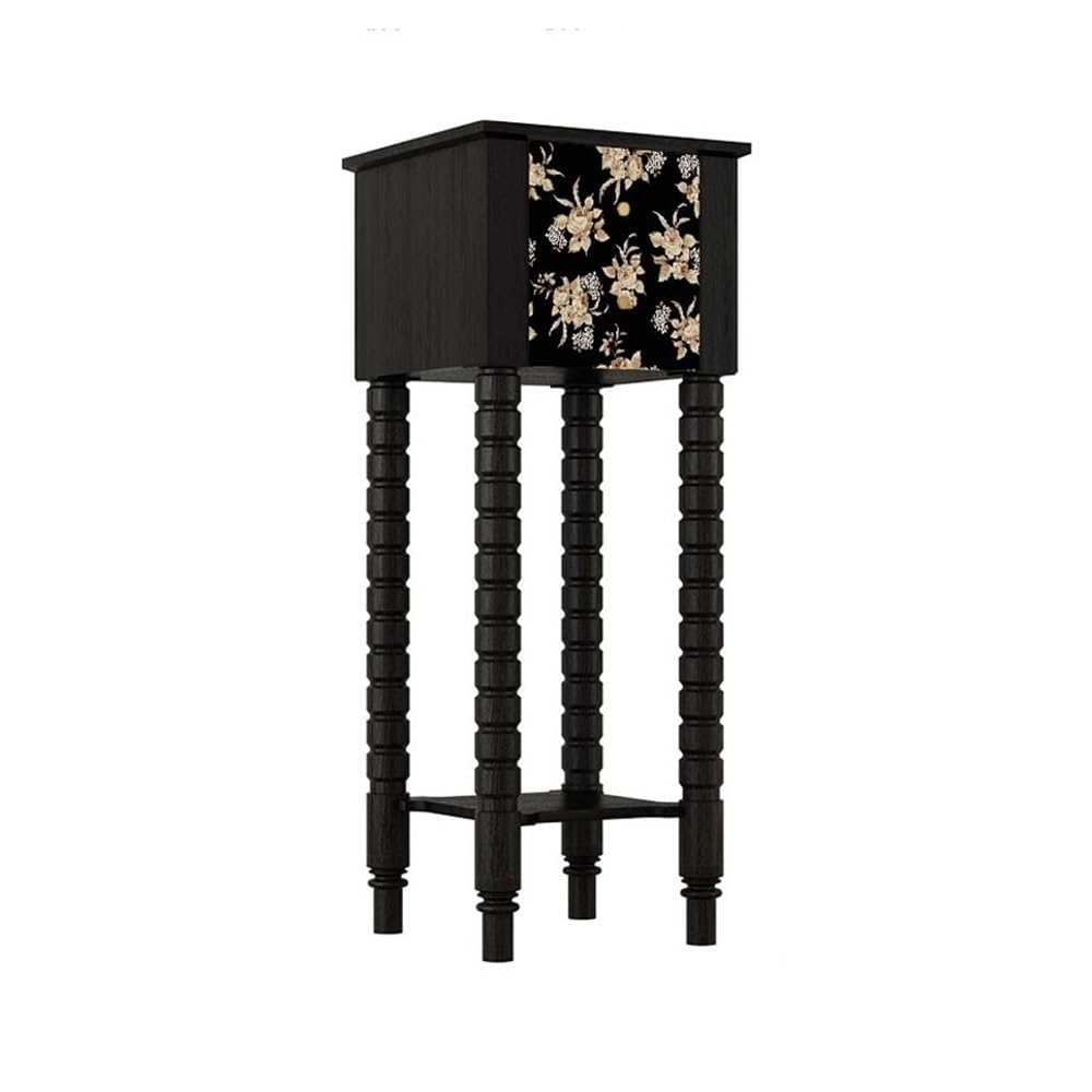 ZENY896V Home French Antique Style Corner Bonsai Rack, with Drawer Walnut Multi Layer Plant Ornament Stand Decor