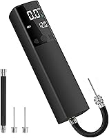 Pumteck Smart Electric Ball Pump with Digital LCD Gauge - Portable Fast Inflation for Soccer Basketball Volleyball Rugby (2 Needles + Hose)