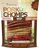 Pork Chomps Dog Chews, 5 in Munchy Sticks, Assorted Flavors, 50 Count