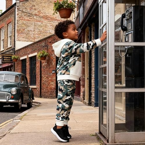 Image of 2-6T Toddler Baby Boy Clothes Color Blocking Hoodies + Pants Fall Winter Outfits