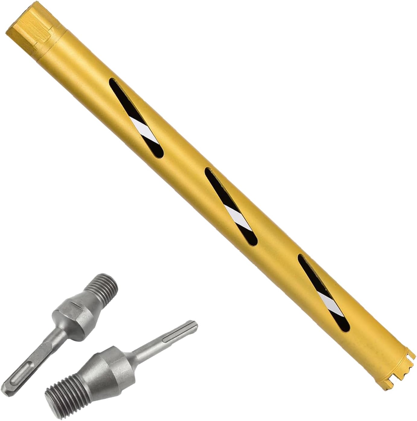 1.5" Dry Core Drill Bits for Cured Concrete with Rebar Brick Block Masonry etc 13in/330mm Drilling Depth，10mm Diamond Segment Height，2 Adapters