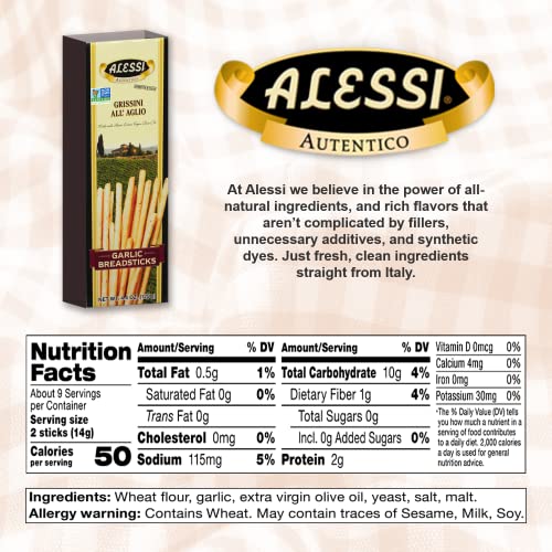 Alessi Garlic Breadsticks, 4oz Boxes (Pack Of 12) - image 2