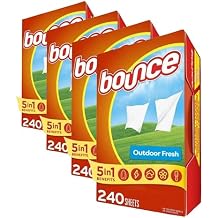 Bounce Fabric Softener Sheets,Outdoor Fresh Scent,240 Count Pack of 4