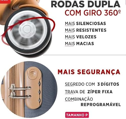 Conjunto de Malas Athena 2 Peças Rígida 360° Santino - BGV182MP (Azul Marinho)