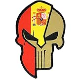 Parche Espartano Bordado Español - Bandera España - Parche España - Parches Mochila - Táctico Militar - 8,55 x 5,4 cm
