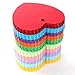 WARMBUY 150 Piece Colorful Paper Gift Tags with 50 Feet Natural Jute Twine, Heart Shaped, 10 Bright Colors