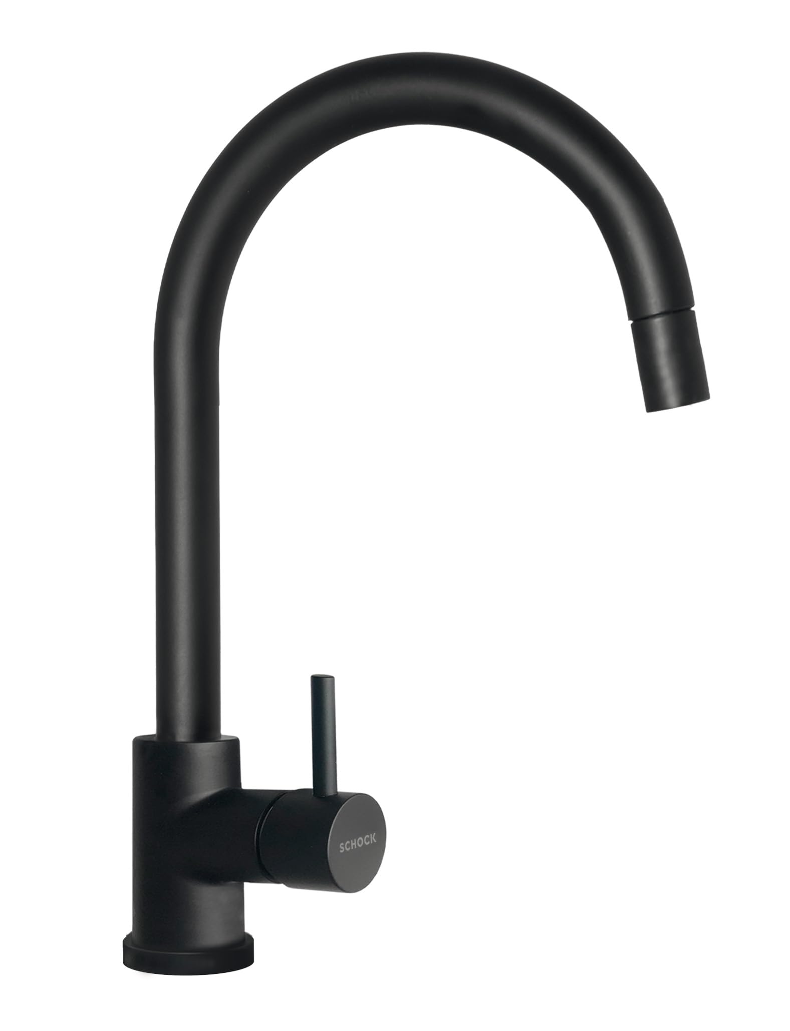 SCHOCK Grifo mezclador de cocina Aquaplan con alcachofa extraíble, grifo adaptable para instalación bajo ventana, Schock Saving 90°, rotación del cañón 180°, latón esmaltado negro mate, fabricado en