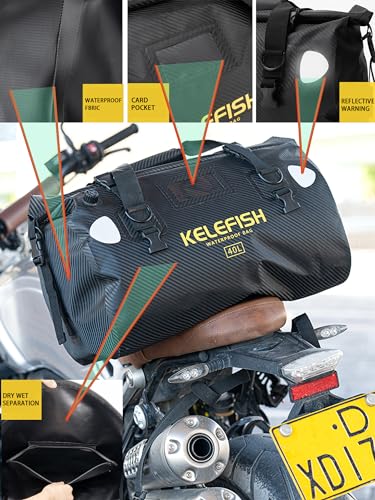 Waterproof Duffel Bag 20L 40L 66L Motorcycle Travel Dry Bag con correas de fijación rápida para motociclismo, kayak, rafting, navegación, camping miniatura 3