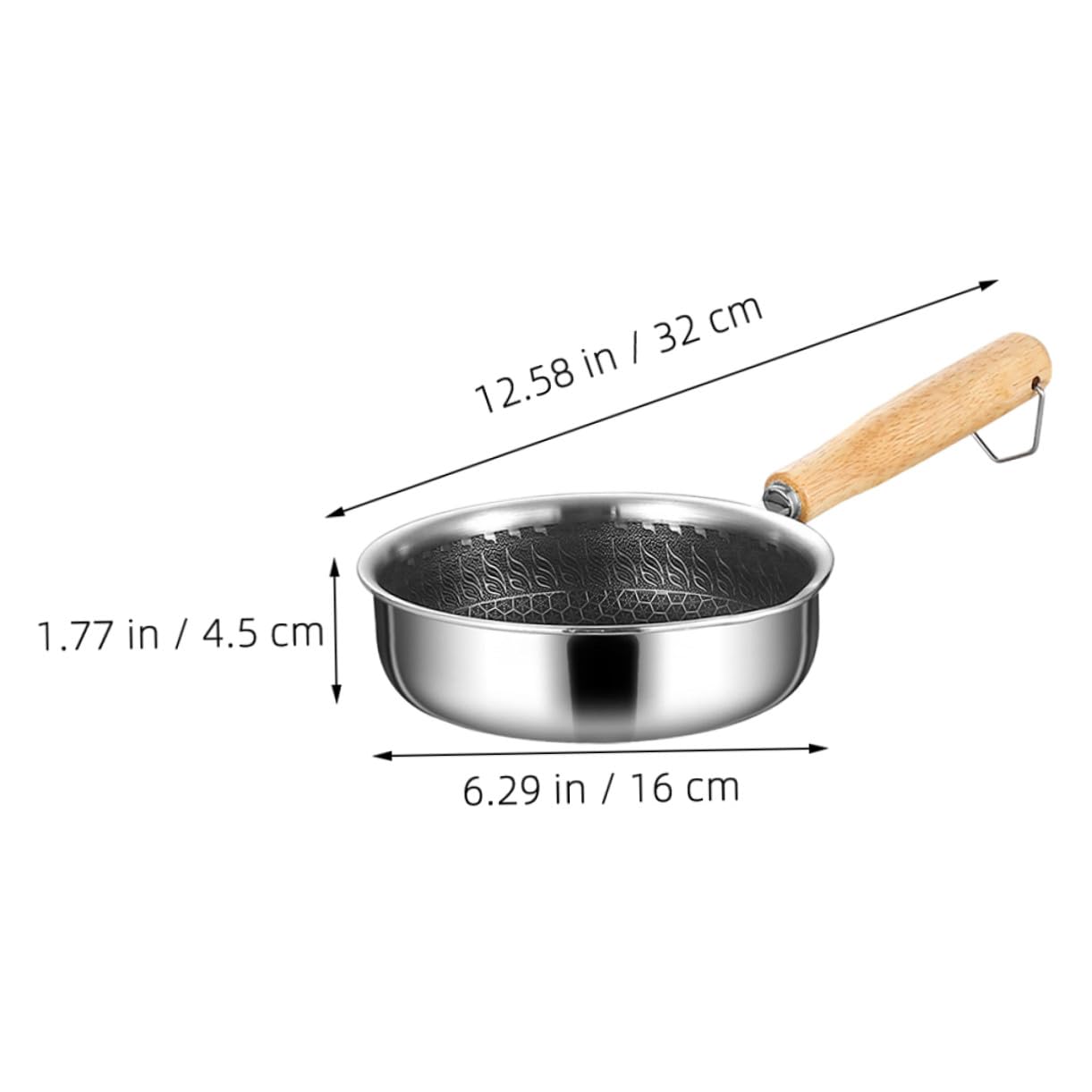 Padella Antiaderente in Acciaio 316 Fondo Piatto per Uova e Bistecche Resistente alla Corrosione Adatta Tutti i Piani Cottura Facile da Pulire