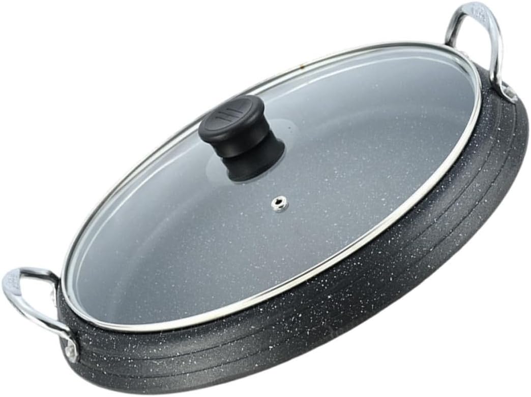 Korean Bbq Grill Pan Non Stick Roast Meat Plate Smokeless Hot Pot Tray for Outdoor Camping Barbecue Lightweight Baking Pan for Family and Friends
