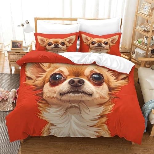 Parure de lit 3D chien en microfibre douce parure de couettes haut de gamme 240X220 cm - 3